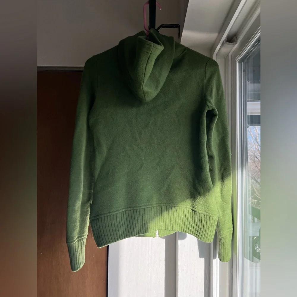 Kuhl Merino Wool Full Zip Hooded Sweater Green XS - Picture 6 of 8